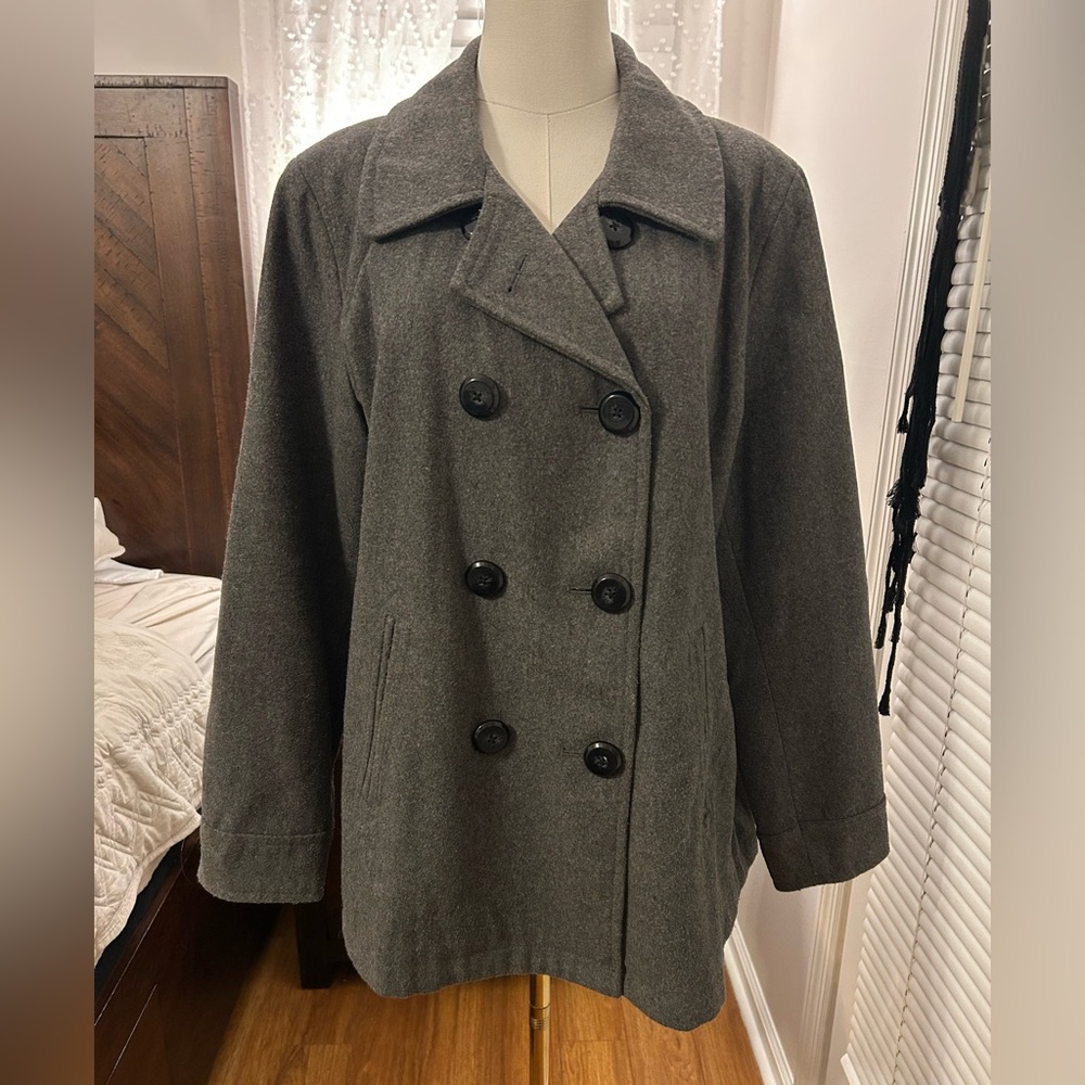 Old Navy Dark Gray Double-Breasted Pea Coat Size XL